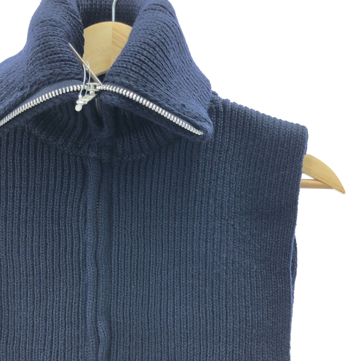 【美品】  Framework / フレームワーク | 2024AW | OLD DERBY 別注 ジップアップハイネックプルオーバーニット | 40 | ネイビー | レディース