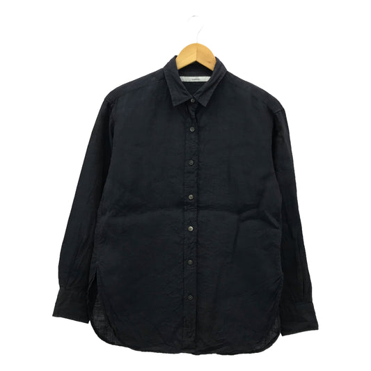 Framework | French linen regular collar shirt | F | Navy | Women's