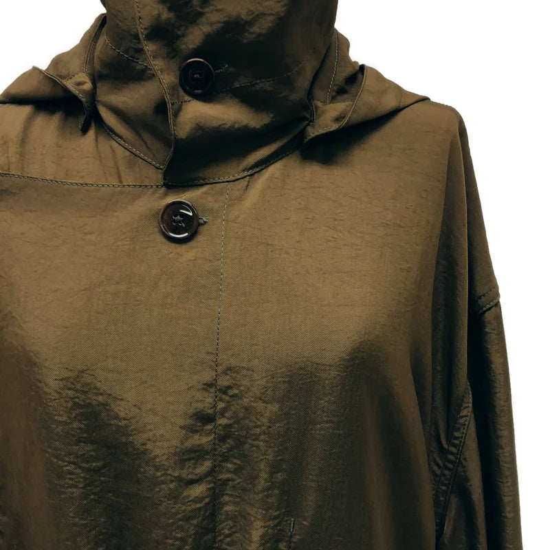 【美品】  LEMAIRE / ルメール | LIGHT TRENCHI COAT / ダブルブレスト ライト オーバー トレンチコート / フード着脱可 | M | ダークブラウン | レディース
