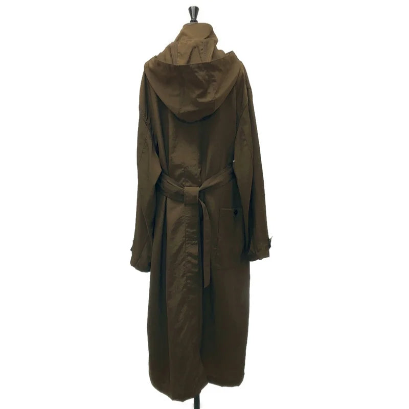 【美品】  LEMAIRE / ルメール | LIGHT TRENCHI COAT / ダブルブレスト ライト オーバー トレンチコート / フード着脱可 | M | ダークブラウン | レディース