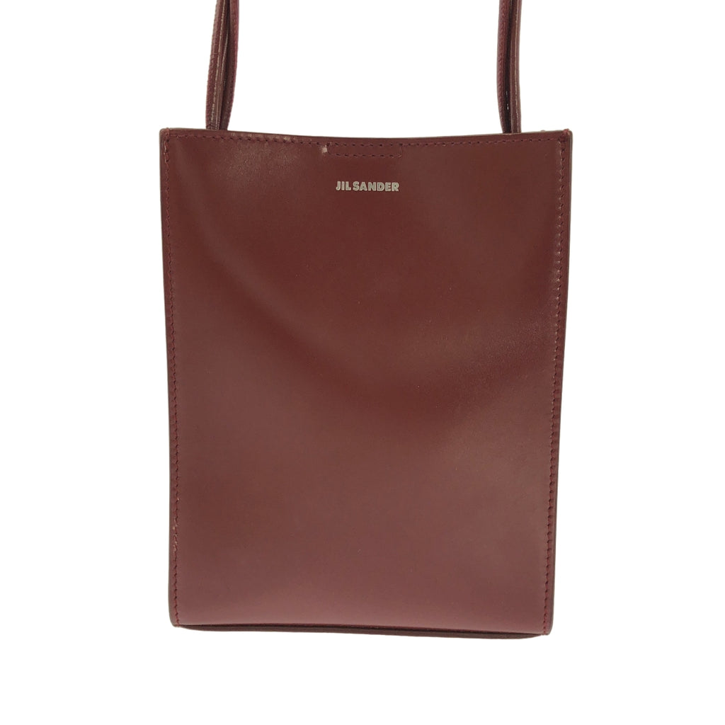 【美品】  JIL SANDER / ジルサンダー | TANGLE SMALL / タングル スモール ロゴ ショルダーバッグ | ボルドー | レディース
