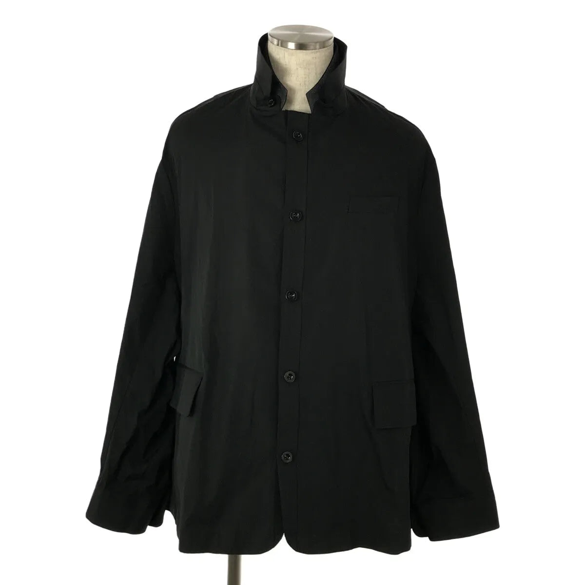 【美品】  sacai / サカイ | 2023SS | × Thomas Mason Cotton Poplin Jacket / トーマスメイソン コットンポプリン ドッキング シャツ ジャケット | 2 | ブラック | メンズ