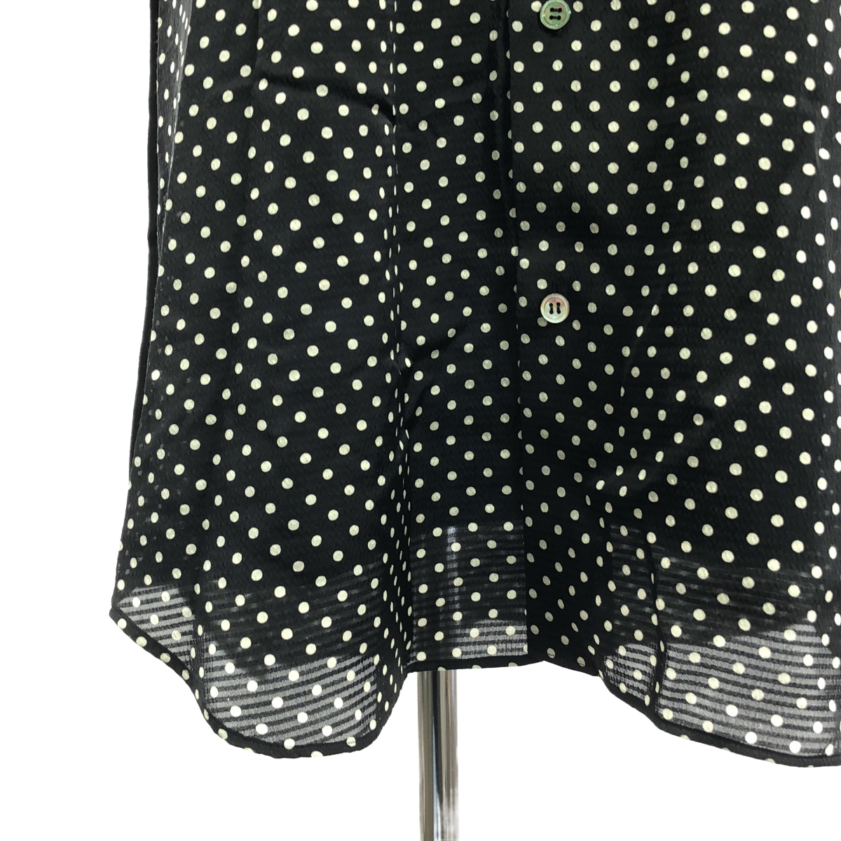 JUNYA WATANABE COMME des GARCONS / ジュンヤワタナベ | 2019AW | ポリエステル ドット 総柄 レイヤード スリット シャツ ワンピース | M | レディース