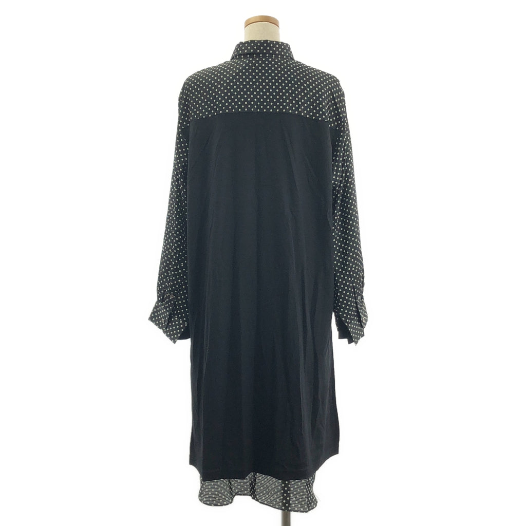 [近乎全新] JUNYA WATANABE COMME des GARÇONS / 渡邊淳彌 | 2019 秋冬 | 聚酯圓點印花層疊開衩襯衫裙 | M碼 | 黑/白 | 女款