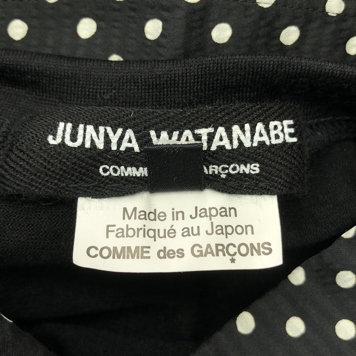 JUNYA WATANABE COMME des GARCONS / ジュンヤワタナベ | 2019AW | ポリエステル ドット 総柄 レイヤード スリット シャツ ワンピース | M | レディース