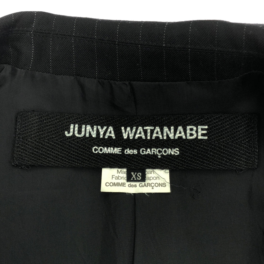 JUNYA WATANABE COMME des GARCONS / 준야와타나베 | 2012AW | 슬리브 니트 전환 싱글 체스터 코트 / 총 안감 | XS | 블랙 | 여성