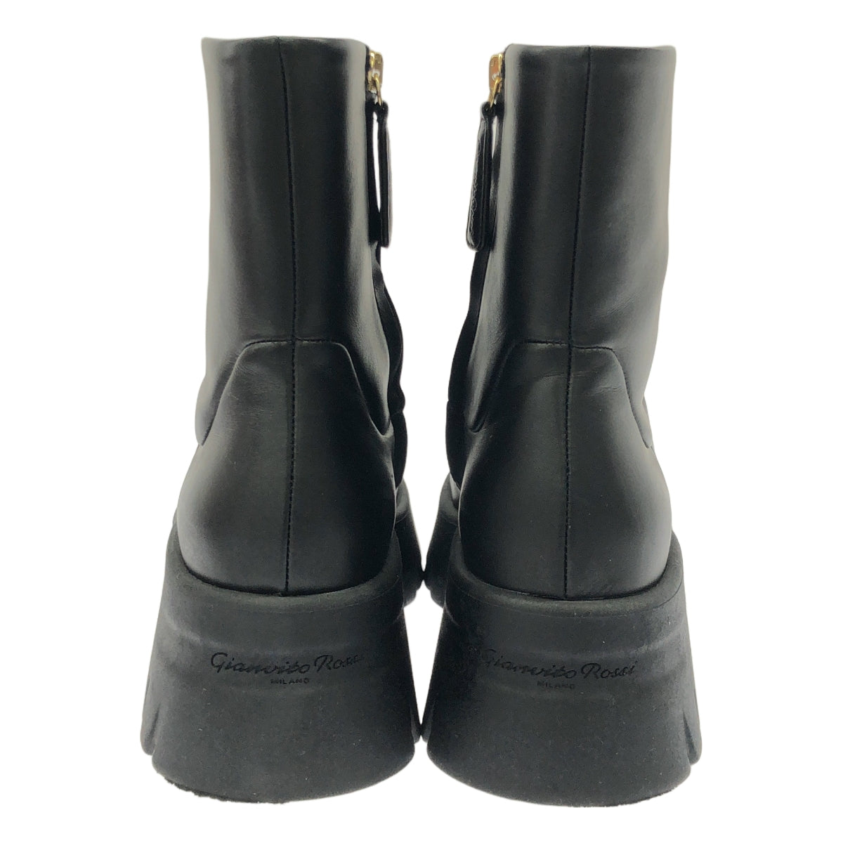 【美品】  L'Appartement / アパルトモン | 2023SS | 【 GIANVITO ROSSI / ジャンヴィト ロッシ 】 SHORT BOOTS / サイドジップ ショートブーツ | 38 | ブラック | レディース