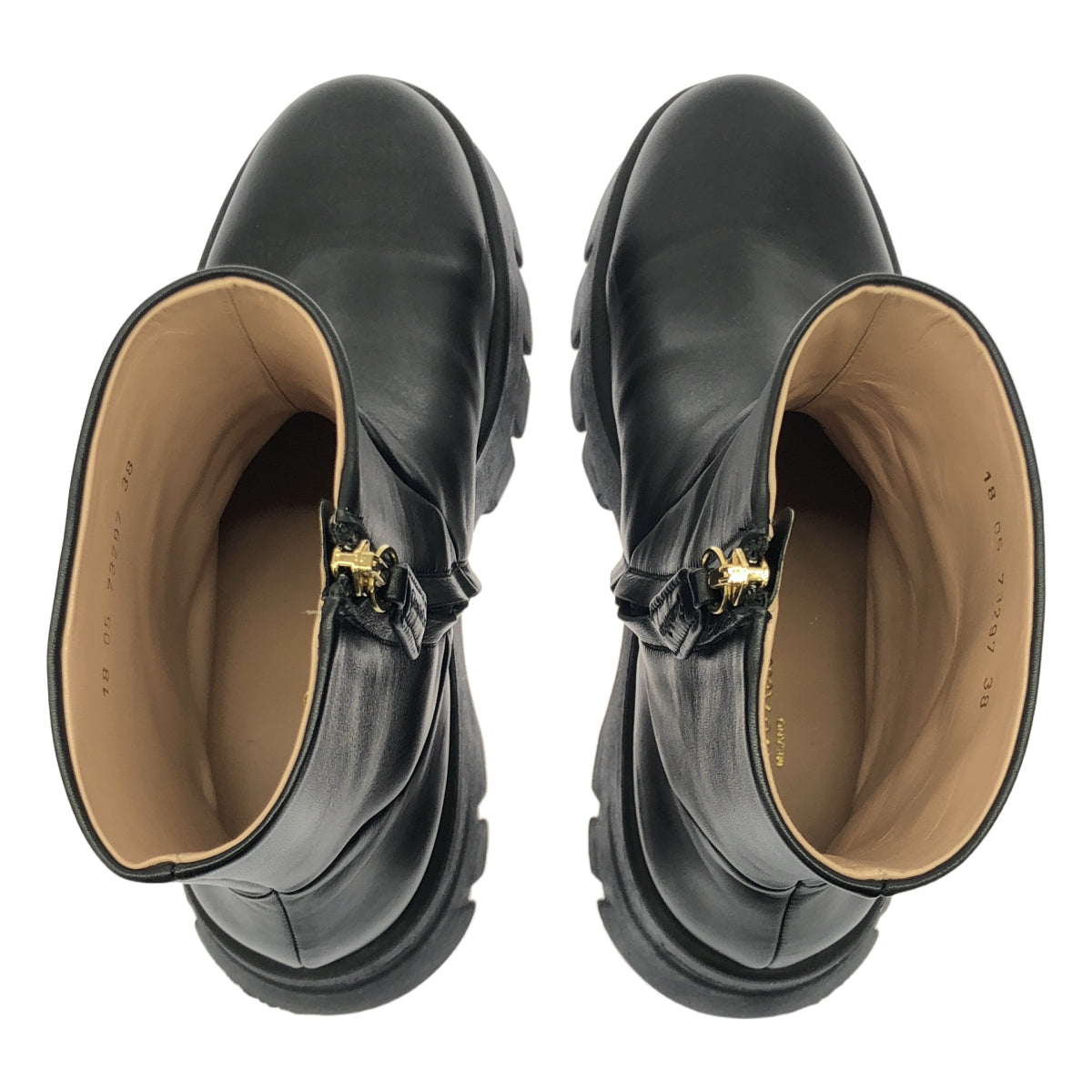 【美品】  L'Appartement / アパルトモン | 2023SS | 【 GIANVITO ROSSI / ジャンヴィト ロッシ 】 SHORT BOOTS / サイドジップ ショートブーツ | 38 | ブラック | レディース