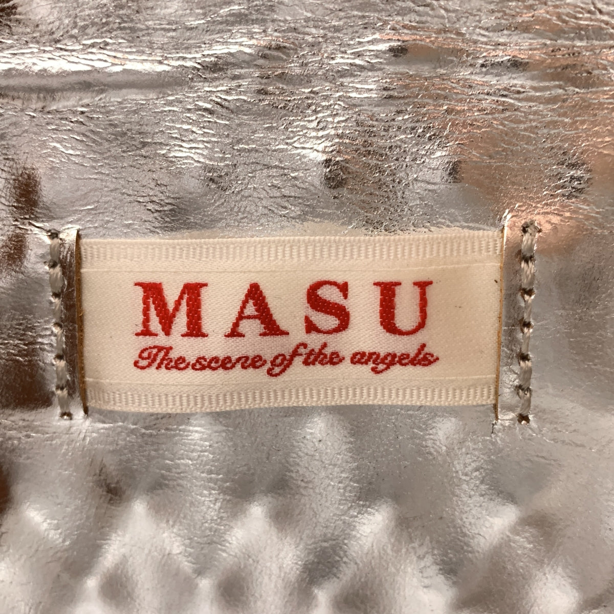 【美品】  MASU / エムエーエスユー | LEATHER CAKE BAG ケーキボックス レザーバッグ | シルバー | メンズ