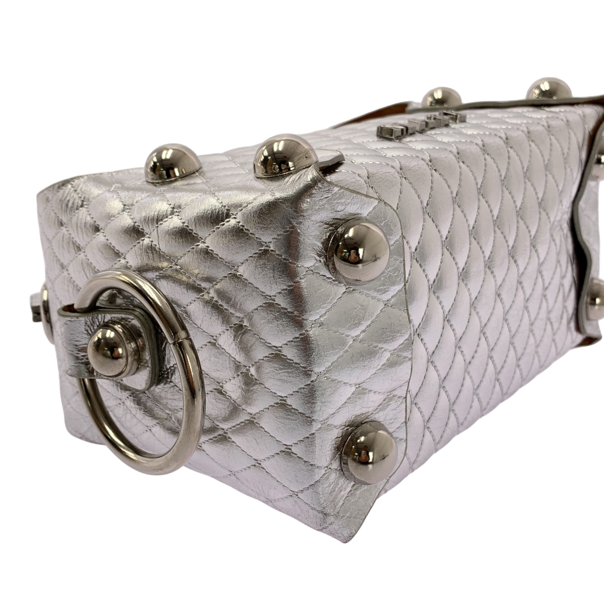 【美品】  MASU / エムエーエスユー | LEATHER CAKE BAG ケーキボックス レザーバッグ | シルバー | メンズ