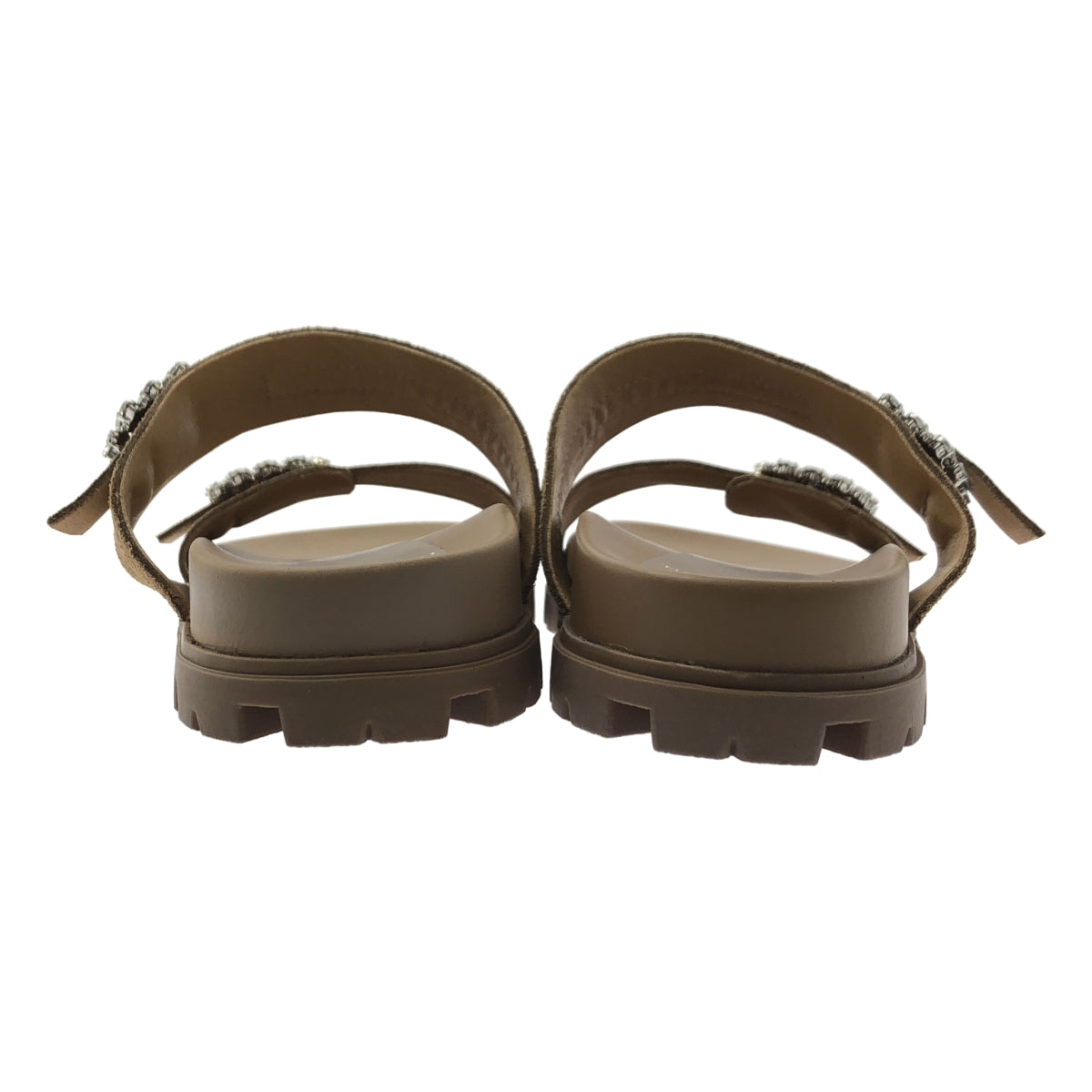 LOTTADESIGN / ロッタデザイン | ビジュー ダブルベルト サンダル | M