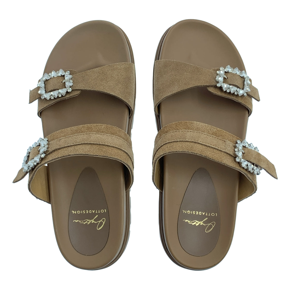 LOTTADESIGN.ロッタデザイン ビジューダブルベルトサンダル LOTTADESIGN / ロッタデザイン | ビジュー ダブルベルト サンダル | M