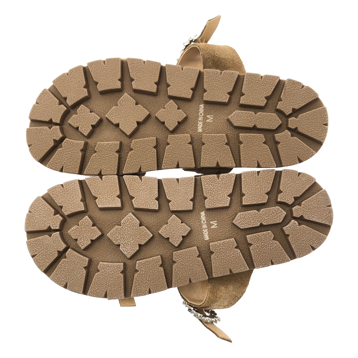 LOTTADESIGN / ロッタデザイン | ビジュー ダブルベルト サンダル | M