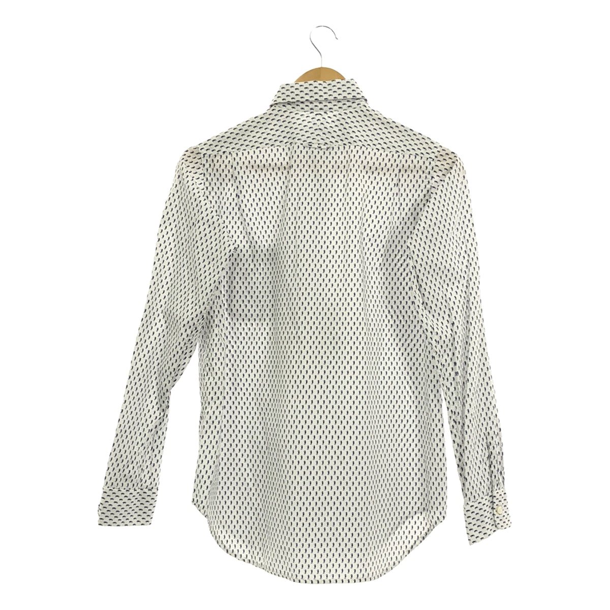 【美品】  Engineered Garments / エンジニアドガーメンツ | Short Collar Shirt Seahorse Print シーホース タツノオトシゴプリント ショートカラーシャツ | 1 | ホワイト | レディース