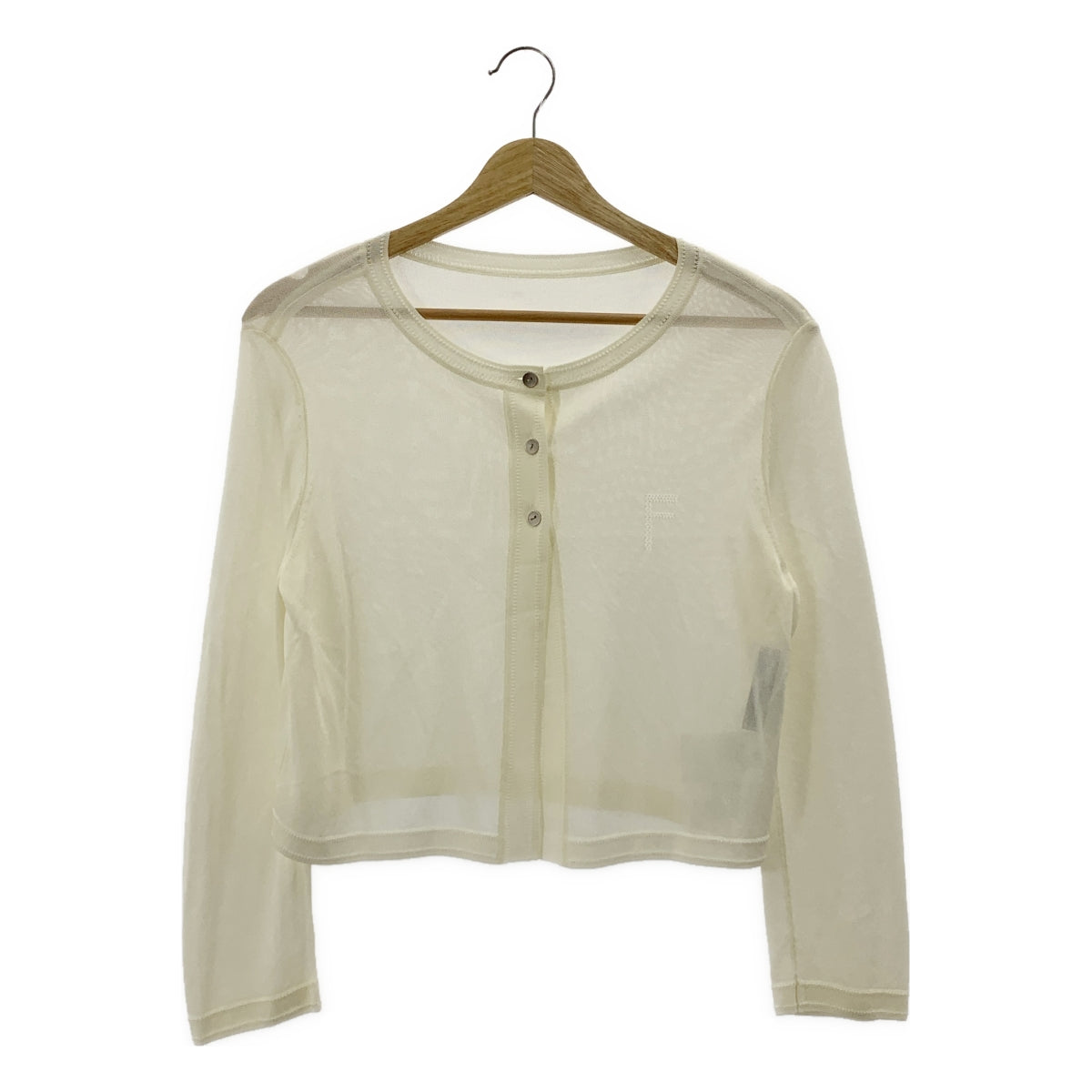 FOXEY / フォクシー | Ajoure ロゴ クルーネック カーディガン | 38 |