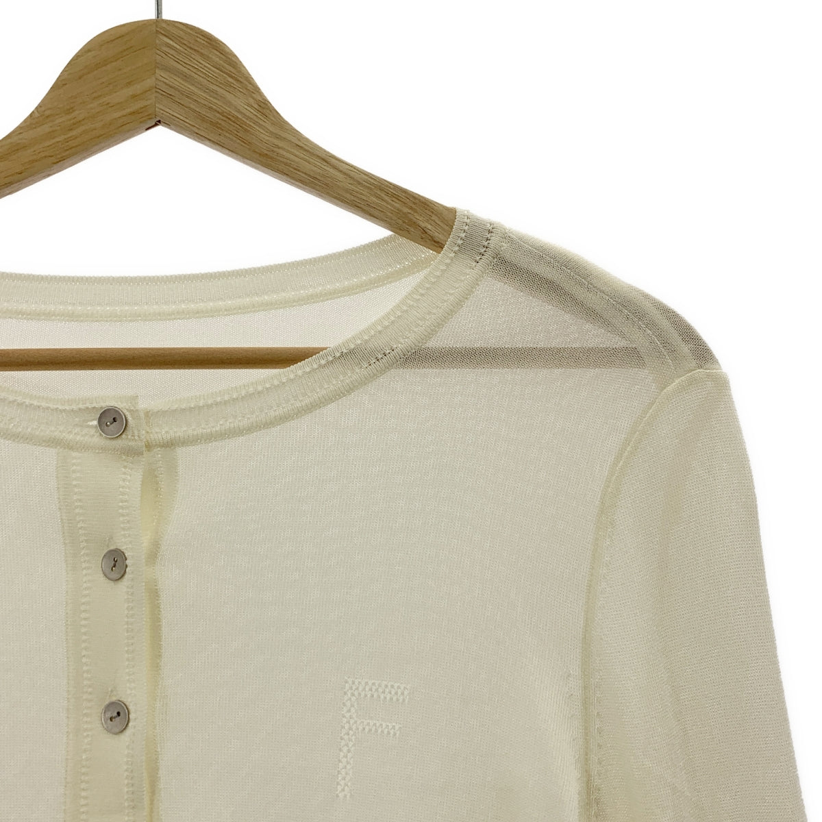 FOXEY / フォクシー | Ajoure ロゴ クルーネック カーディガン | 38 |