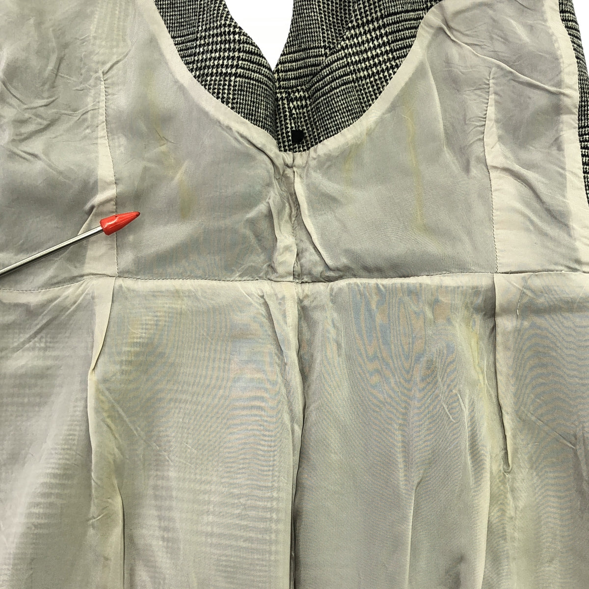 l'heritage martinique / 릴리타주 마르티니크 | 울 혼 격자 무늬 민소매 원피스 | F | 블랙 | 여성