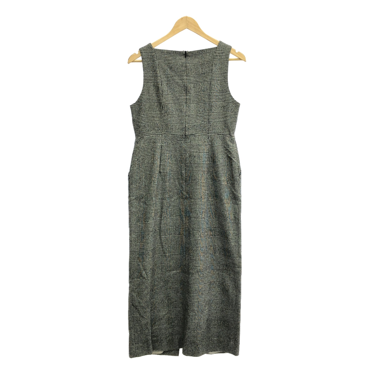 l'heritage martinique / レリタージュ マルティニーク | ウール混 格子柄 ノースリーブ ワンピース | F | ブラック | レディース