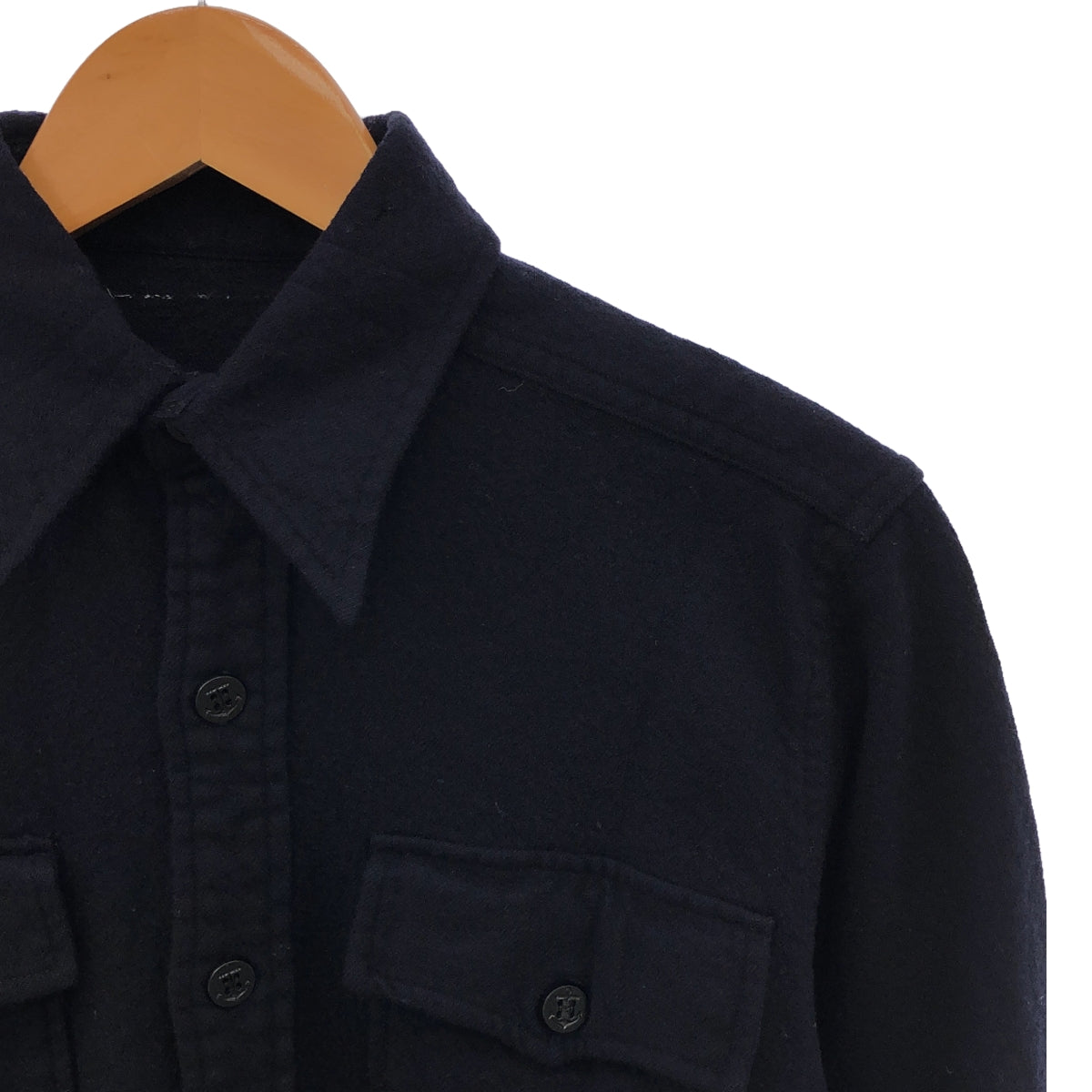 VINTAGE / ヴィンテージ古着 | 推定60s U.S.NAVY アメリカ軍 ウールフランネル CPOシャツ | ネイビー | メンズ
