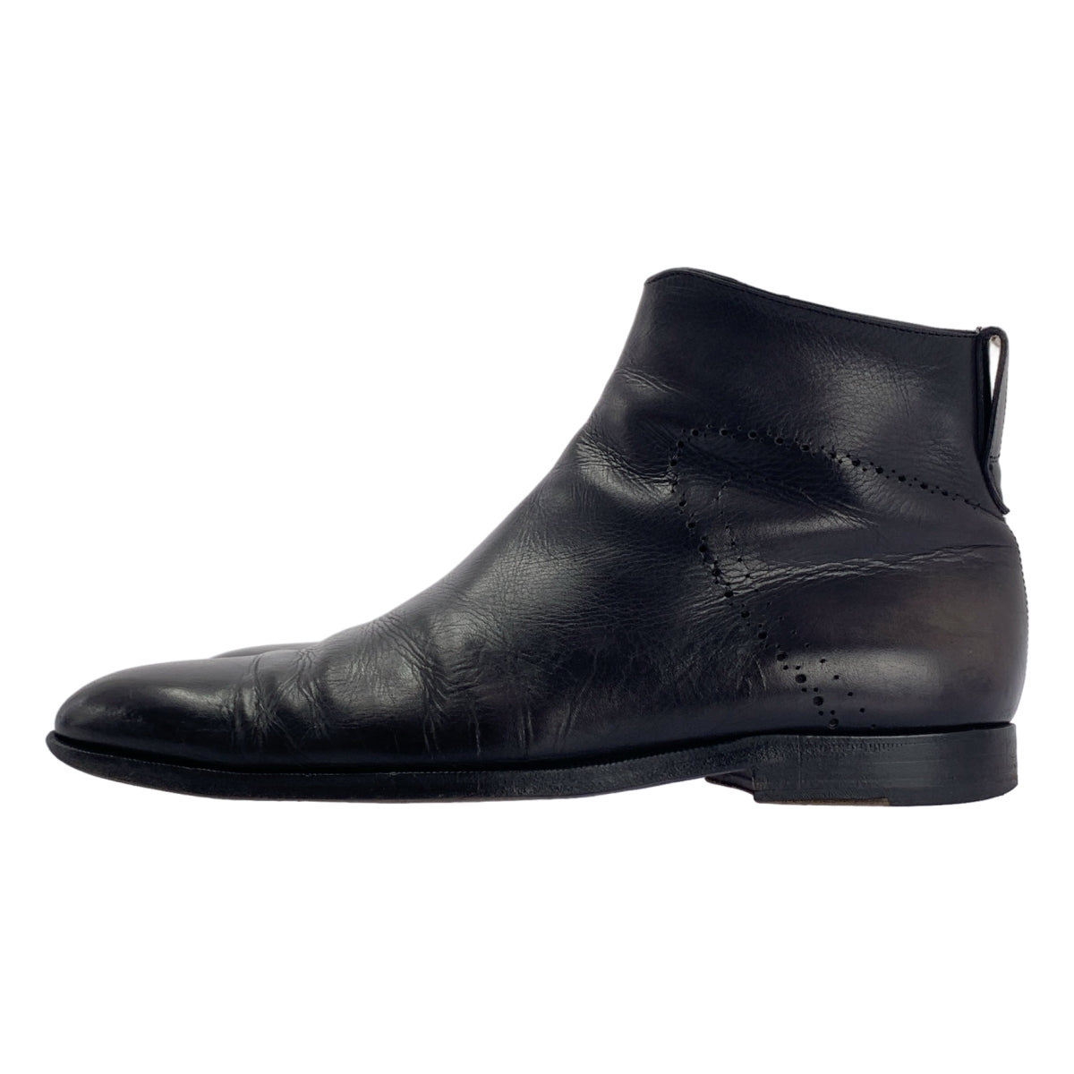 BERLUTI | 側拉鍊皮靴 | 7 碼 | 黑色 | 男款