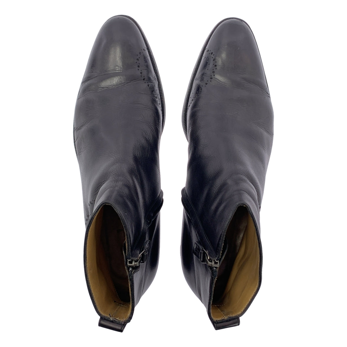 BERLUTI | 側拉鍊皮靴 | 7 碼 | 黑色 | 男款