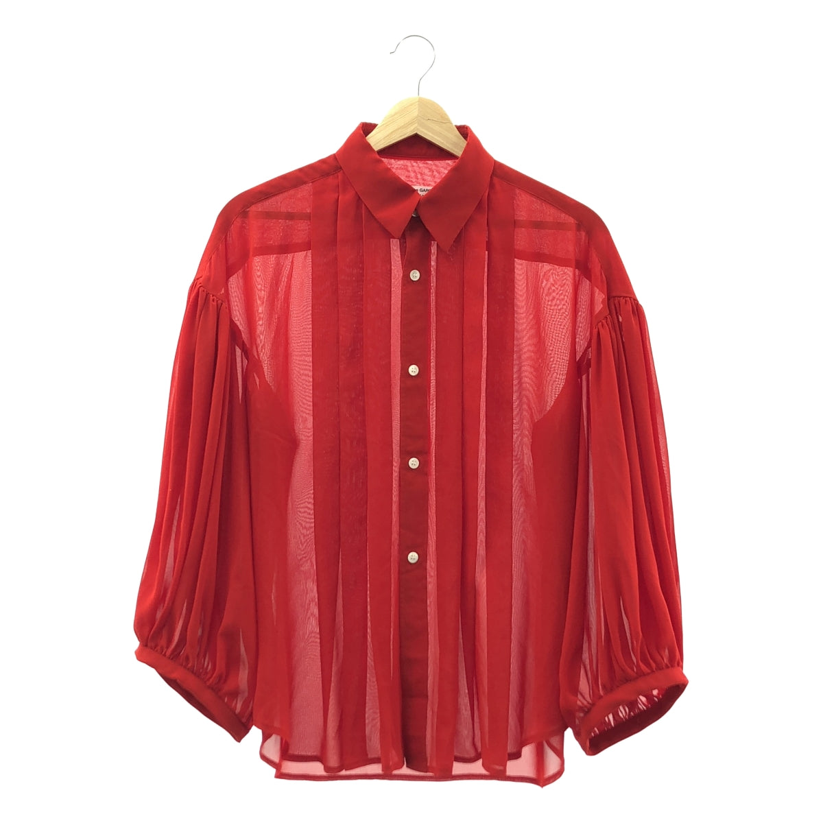 COMME des GARCONS COMME des GARCONS / 콤콤 | 2023AW | 쉬폰 탁 주름 셔츠 블라우스 | M | 레드 |