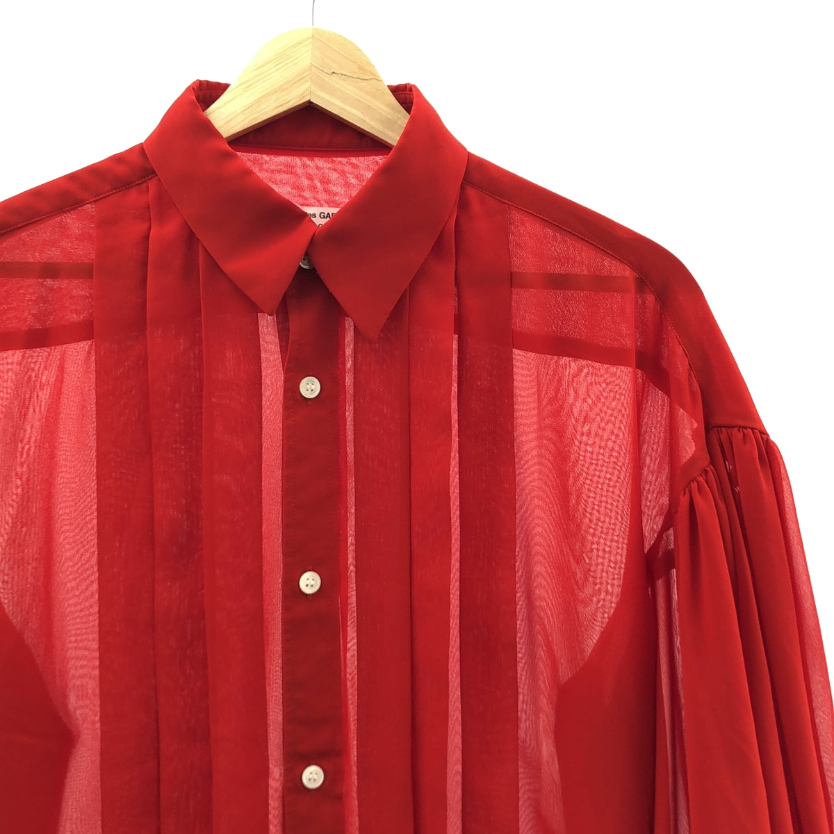 COMME des GARCONS COMME des GARCONS / 콤콤 | 2023AW | 쉬폰 탁 주름 셔츠 블라우스 | M | 레드 |