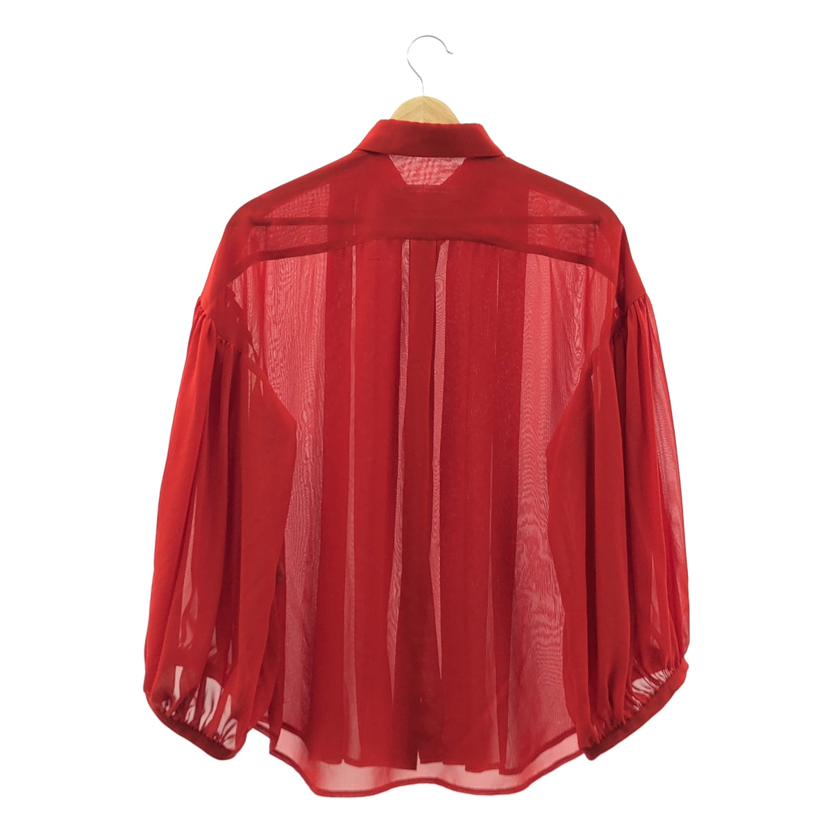 COMME des GARCONS COMME des GARCONS / 콤콤 | 2023AW | 쉬폰 탁 주름 셔츠 블라우스 | M | 레드 |