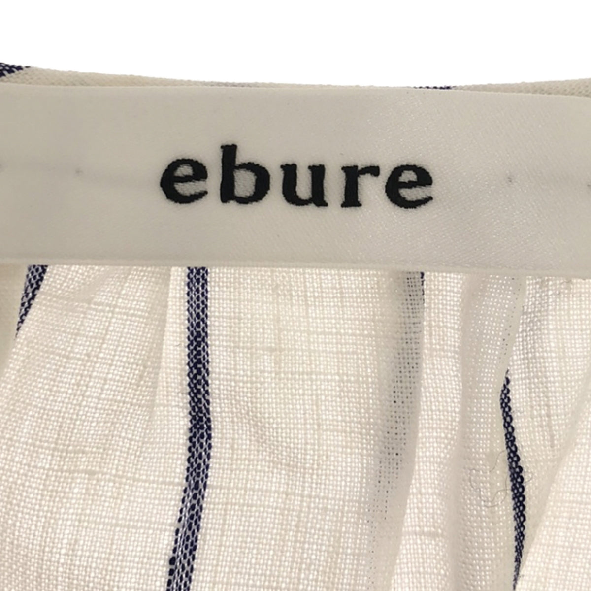 [Beautiful Condition] ebure | Linen Striped Shirt Dress | Size 36 | White/Blue | Women's