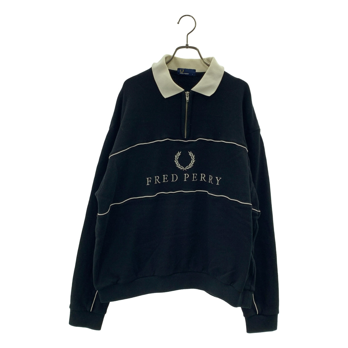 FRED PERRY / フレッドペリー | ×AMERICAN RAG CIE / ロゴ ハーフジップ スウェット | L | メンズ