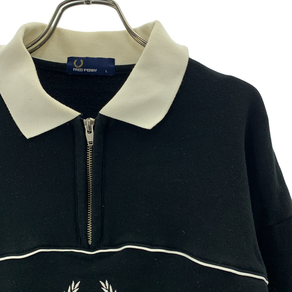 FRED PERRY / フレッドペリー | ×AMERICAN RAG CIE / ロゴ ハーフジップ スウェット | L | メンズ