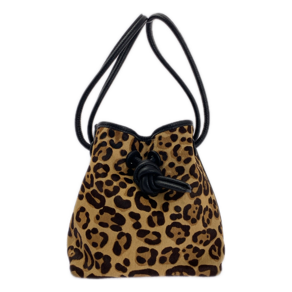 [近新] VASIC | x BEAUTY&amp;YOUTH 30週年紀念 BOND MINI Harako 皮革豹紋手提包 | 棕色 | 女款