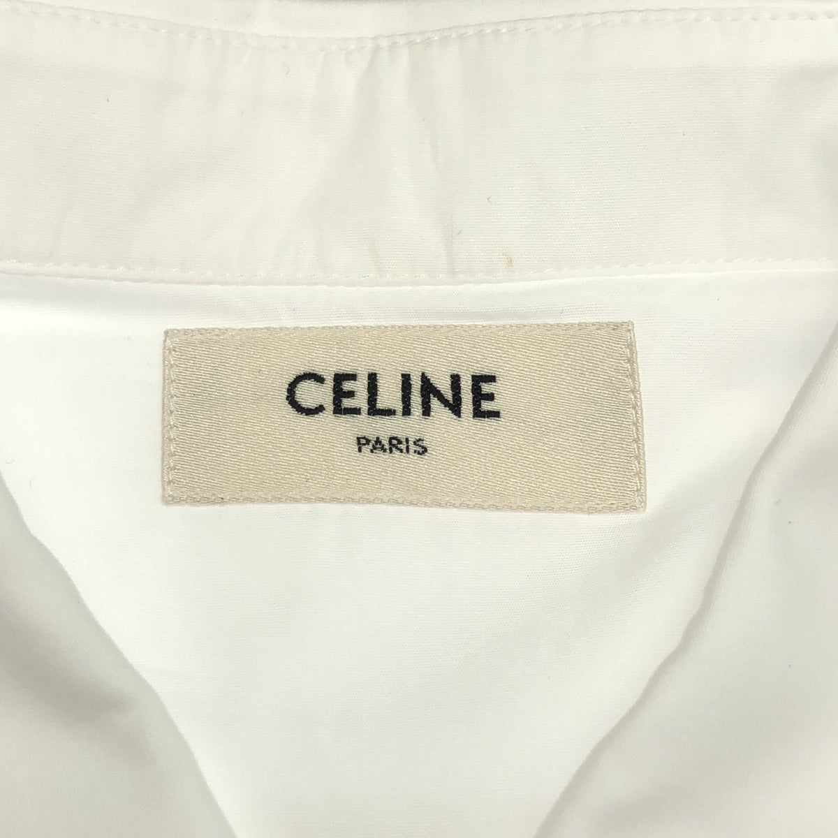 CELINE / 셀린느 | 트리온프 자수 코튼 셔츠 | 38 | 화이트 | 남성