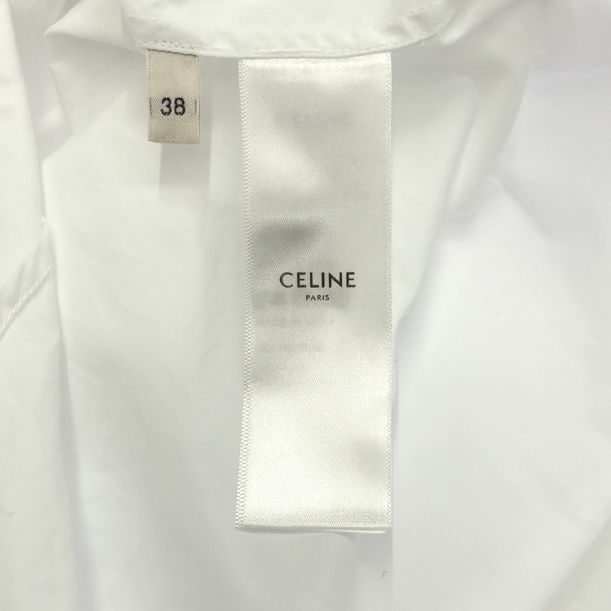 CELINE / 셀린느 | 트리온프 자수 코튼 셔츠 | 38 | 화이트 | 남성
