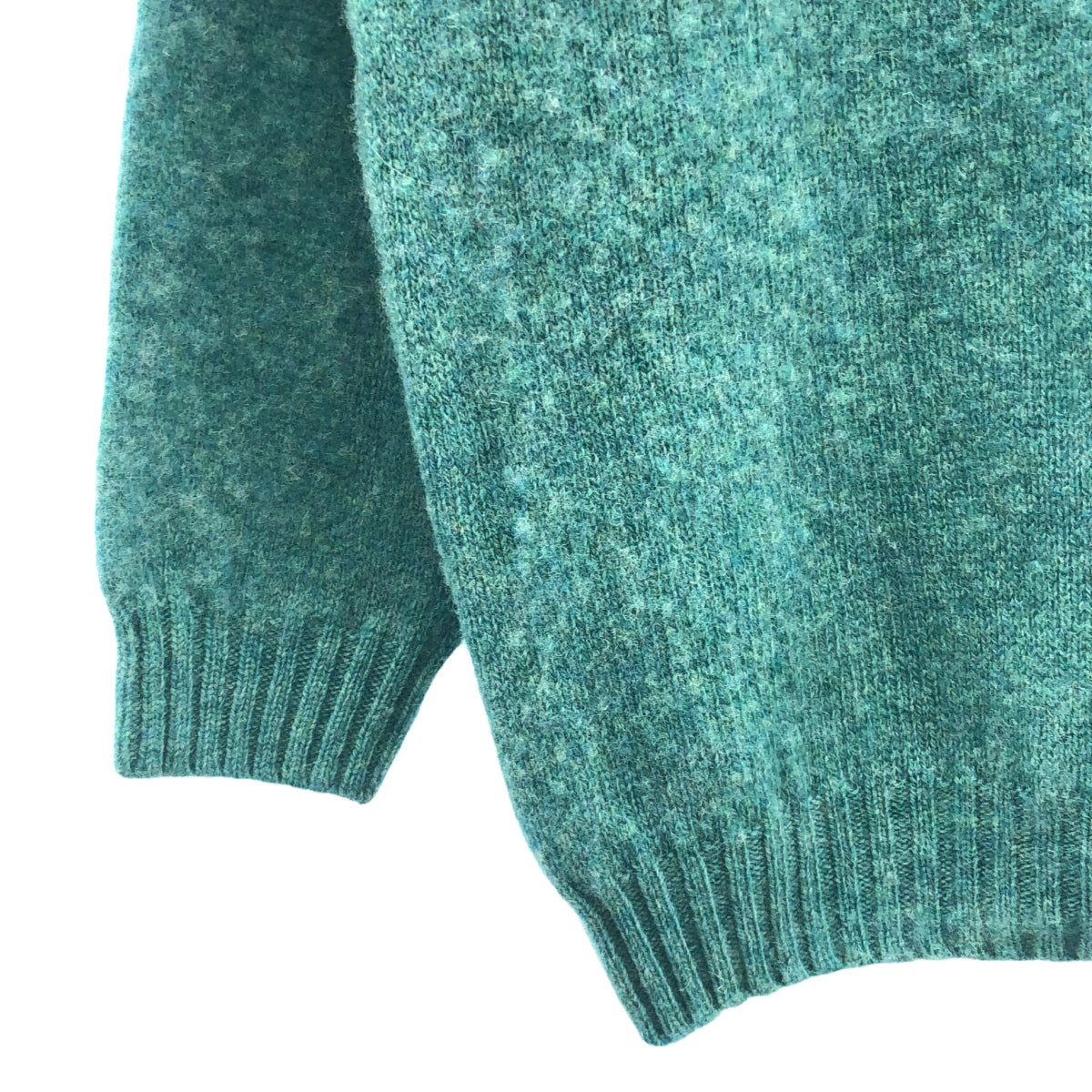 【美品】  Harley Of Scotland / ハーレーオブスコットランド | ウール クルーネック ニット セーター | 44 | ブルー系 | メンズ