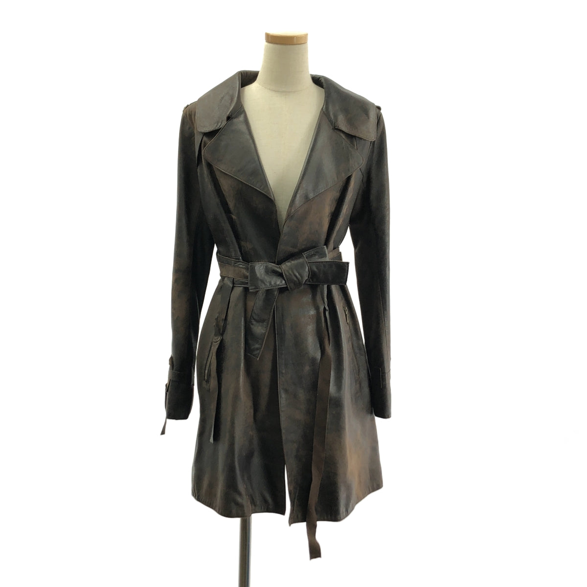 BEATING HEART / ビーティングハート | 羊革 ラムレザー ベルテッド コート / 総裏地 | 2 | レディース