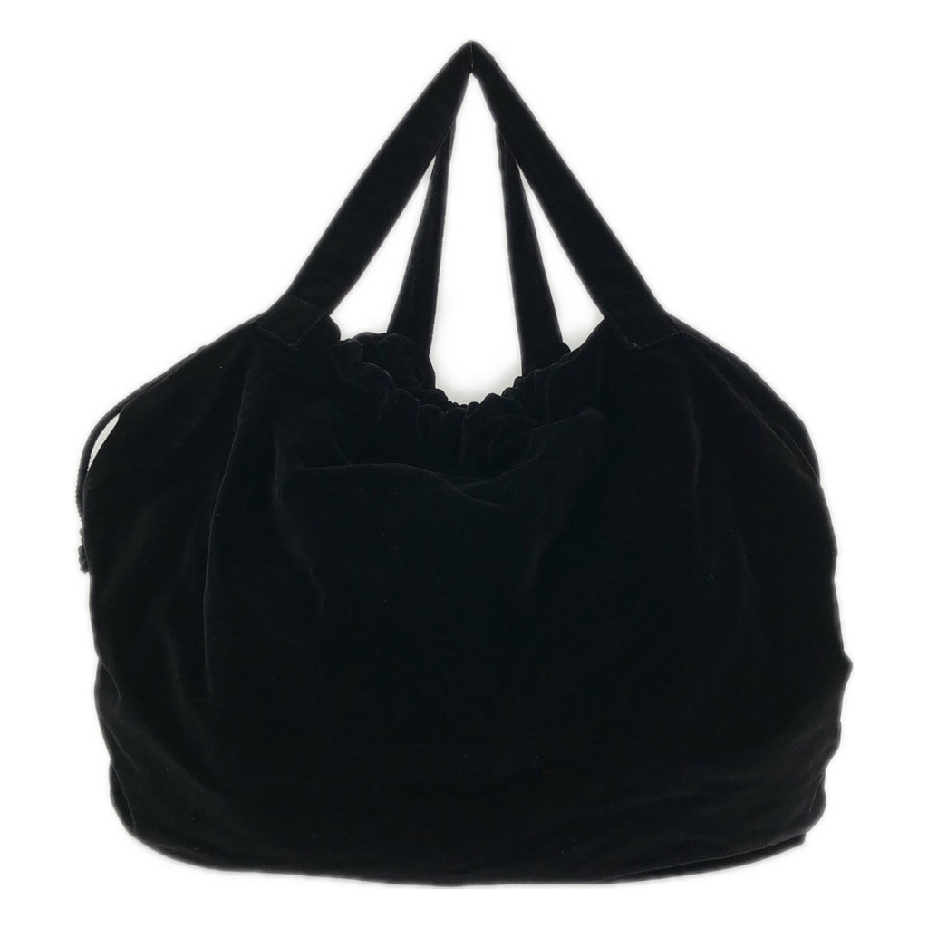 COMME des GARCONS / 콤데 갤슨 | 벨루어 플라워 장식 드로 스트링 건착 핸드 토트 백 |
