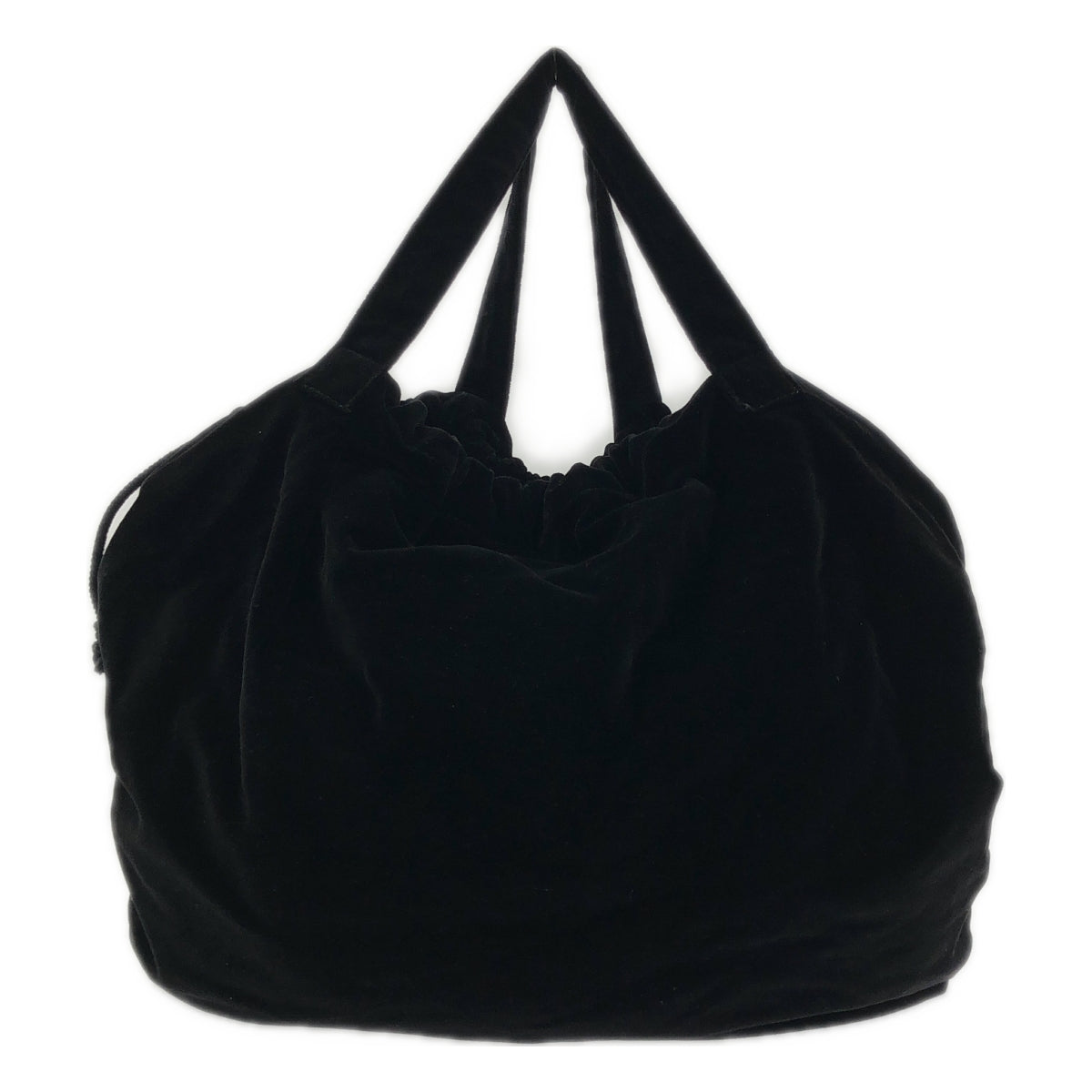 COMME des GARCONS / 콤데 갤슨 | 벨루어 플라워 장식 드로 스트링 건착 핸드 토트 백 |