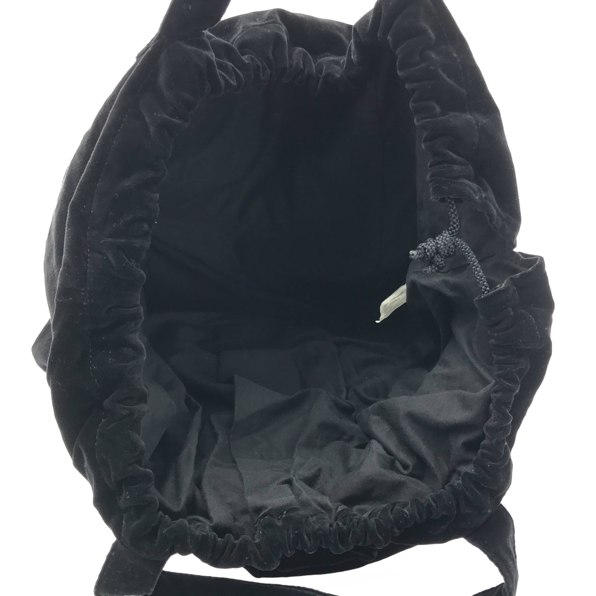 COMME des GARCONS / 콤데 갤슨 | 벨루어 플라워 장식 드로 스트링 건착 핸드 토트 백 |