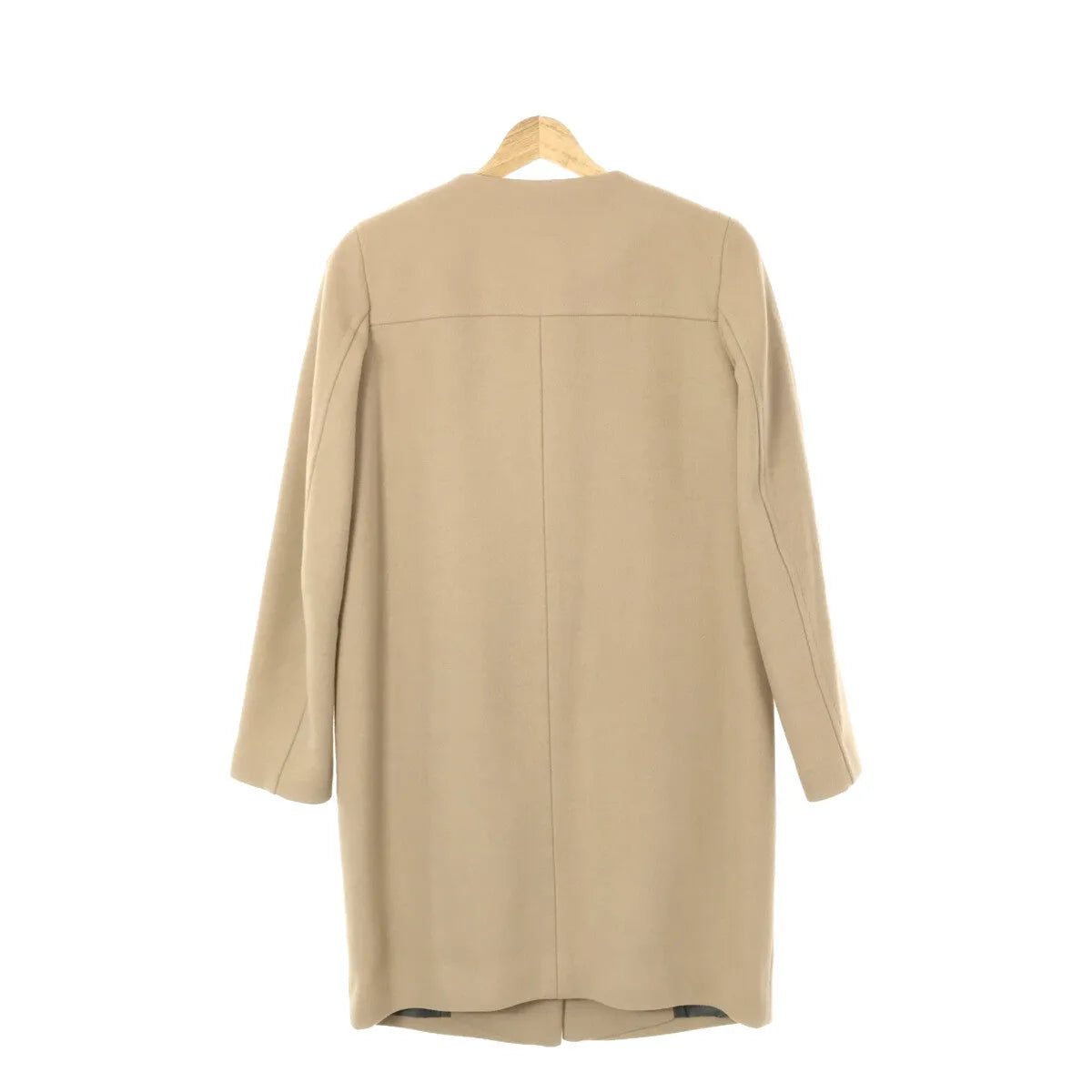 TOMORROWLAND collection / トゥモローランドコレクション | ウール メルトン ノーカラージャケット | 38 | ベージュ | レディース