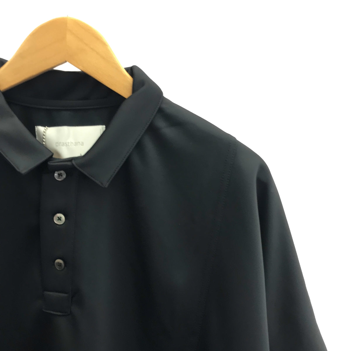 【신품】 prasthana / 프라스타나 | dolman sleeve big polo 폴로 셔츠 | M | 블랙 | 남성