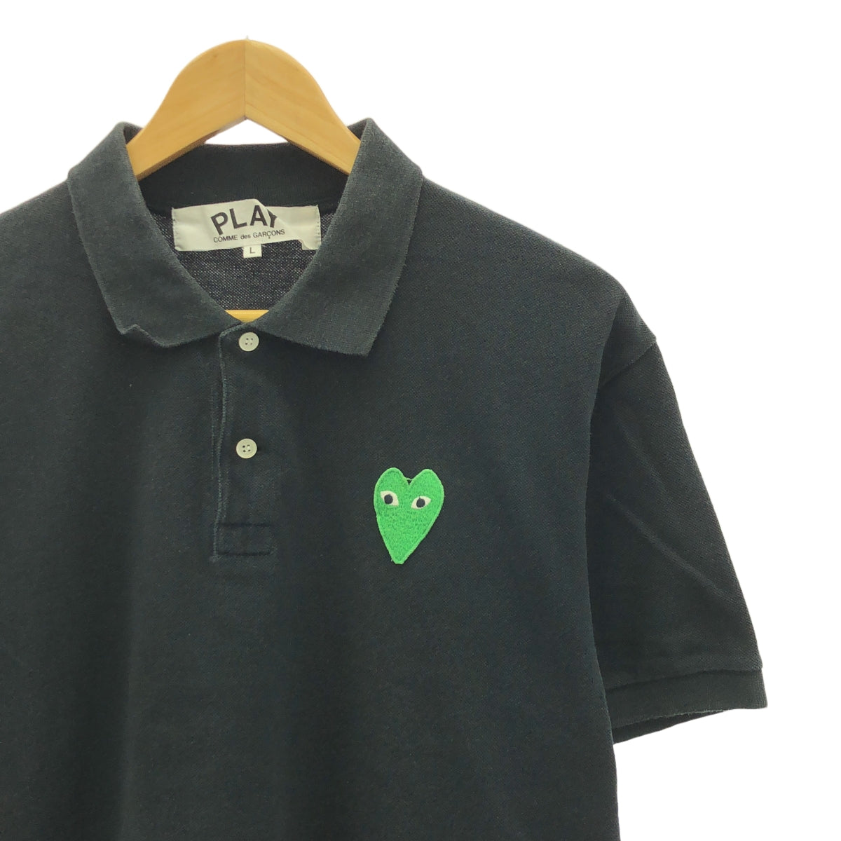 PLAY COMME des GARCONS | Heart patch pique polo shirt | L | Men's
