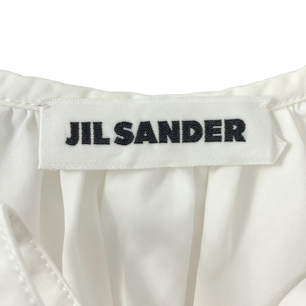 JIL SANDER | 棉質褶皺鎖孔領襯衫 | 尺寸 34 | 女款