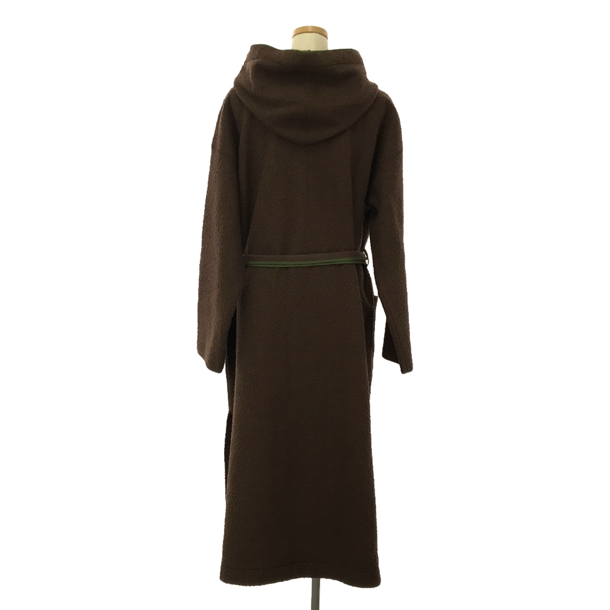 EARIH / EARIH | Belted Boa Liner Coat Hoodie | F | Dark Brown/Green | Women's