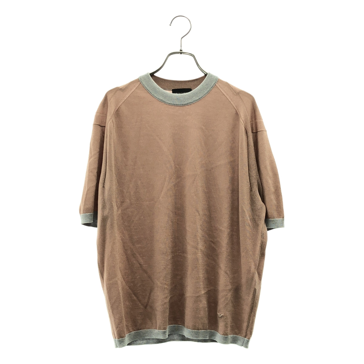 EMPORIO ARMANI / 엠포리오 아르마니 | ASV Lyocell and virgin wool-blend jumper / 실크 블렌드 로고 서머니트 컷소우 | XS |