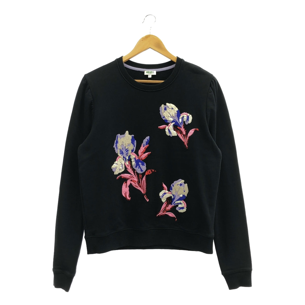 KENZO / 켄조 | Embroidery Flower Sweatshirt 자수 스웨트 | S | 블랙 | 여성