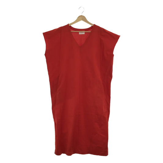 Harikae | Cotton V-neck dress | S | Red | Women's