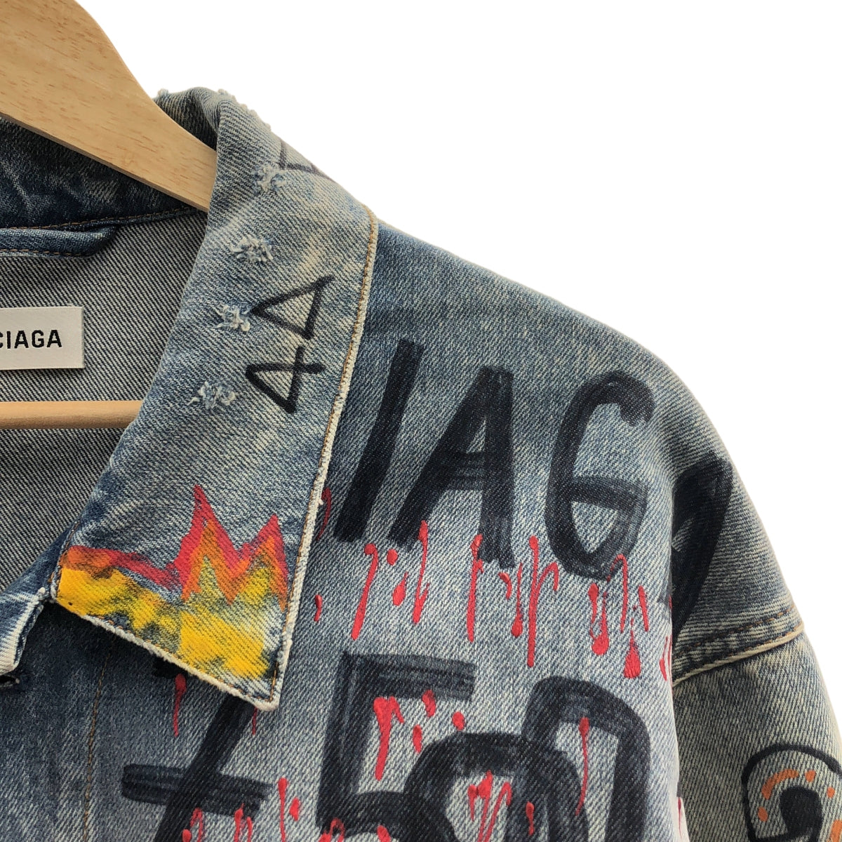 BALENCIAGA / バレンシアガ | 2018AW | Graffiti Denim Jacket オーバーサイズ グラフィティ デニムジャケット | 34 |