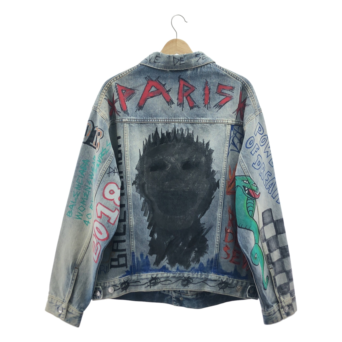 BALENCIAGA / バレンシアガ | 2018AW | Graffiti Denim Jacket オーバーサイズ グラフィティ デニムジャケット | 34 |