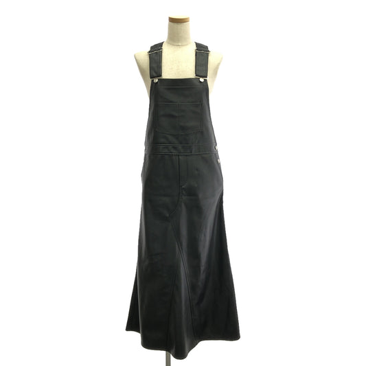 L'Appartement / 아파르트몬 | 2022SS | Artificial Leather Overall Skirt 아티컬 가죽 오버올 스커트 | 34 | 블랙 | 여성